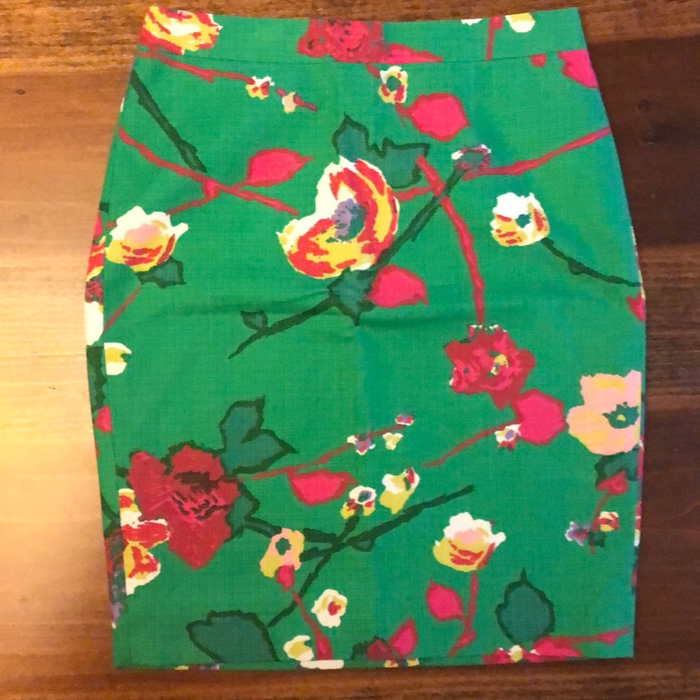J Crew floral pencil skirt